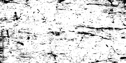 Black and White Grunge Vector Texture Overlay with Scratches and Ink Splatter Distressed Abstract Background Element