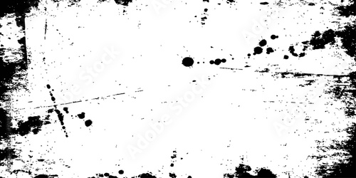 Abstract Black Grunge Texture Overlay with Ink Splatter and Distressed Scratches