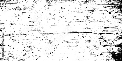 Black and White Distressed Wood Grain Grunge Texture Vector Overlay