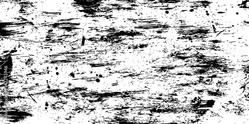 Seamless Grunge Scratch Vector Texture Background Distressed black and white graphic overlay with ink splatters, rough brush strokes, and dirt effect