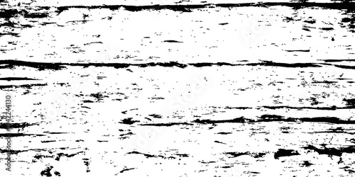 Grunge Wood Grain Texture Overlay Black and White Horizontal Distressed Background Vector