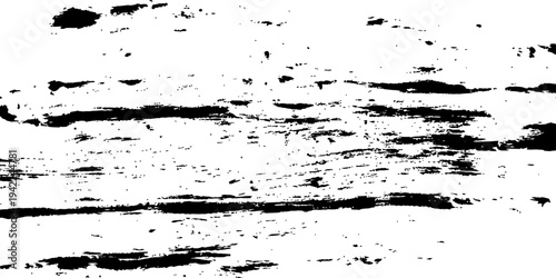 Black and White Grunge Wood Grain Vector Texture Distressed Surface Overlay Abstract Horizontal Brush Strokes Background