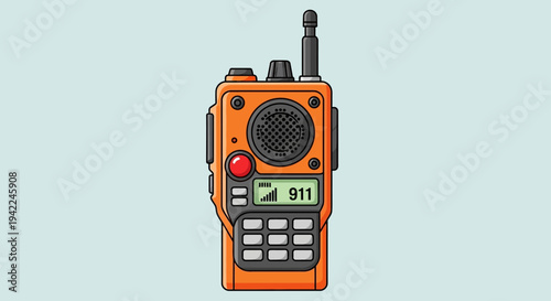 Orange Handheld Emergency Radio.