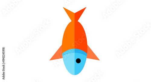 Orange Rocket Ship Icon.