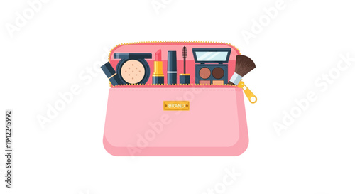 Pink Makeup Bag Open.