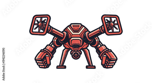 Robot Drone Machine Illustration.