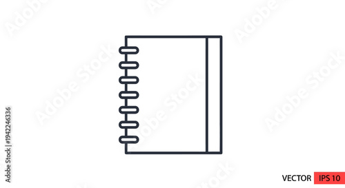 Simple Notebook Icon Design.