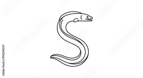 Simple Snake Line Drawing.