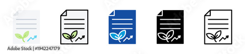 sustainability report icon set multi style various collection