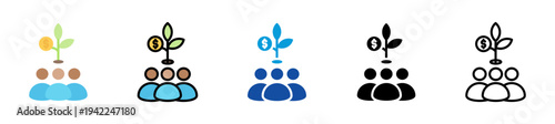 social investment icon set multi style various collection