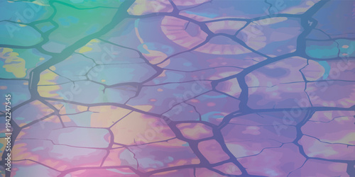 Vibrant Abstract Cracked Surface with Gradient Colors.