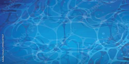 Blue Water Surface with Ripples and Caustic Patterns.