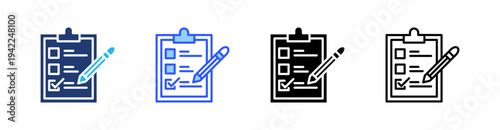 Survey Multi Style Icon Set Vector 