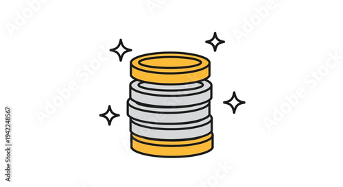 Stack of Coins Illustration.