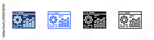 Data Multi Style Icon Set Vector 