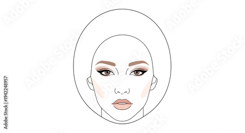 Woman Face Illustration Portrait.