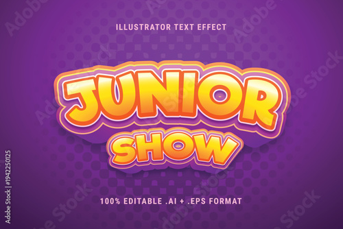 Purple background with yellow and orange editable text effect