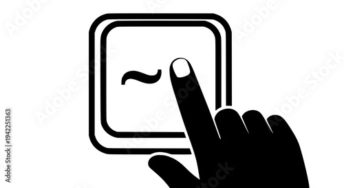 Icon representing activation or selection of the tilde symbol function within a digital interface or electronic device setting on transparent background. on transparent background