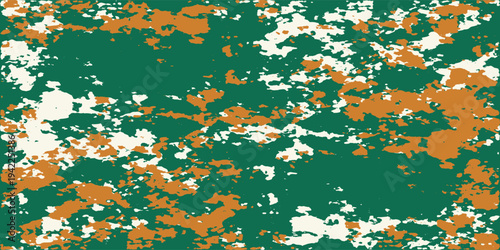 Abstract Green and Orange Splatter Texture Background.