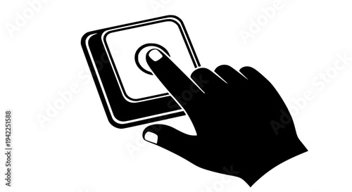 Button, Hand, Press, Finger, Push, Click, Icon, Interface, Touch, Square, Action, Control, Select, Activation, Sign, Input, Graphic, Black
