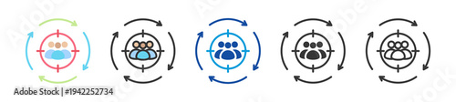 target audience icon set multi style various collection