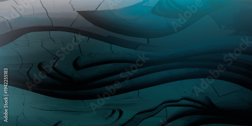 Abstract Teal and Dark Blue Swirls Creating a Dynamic and Modern Background.