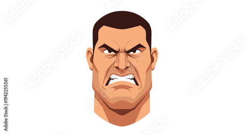 Angry Man Face Expression.