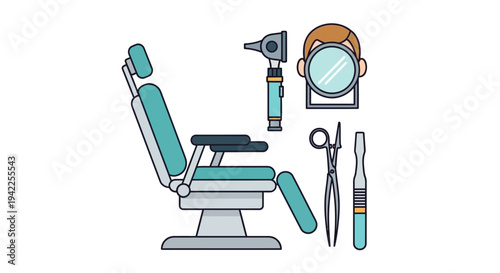 Barber chair with tools.