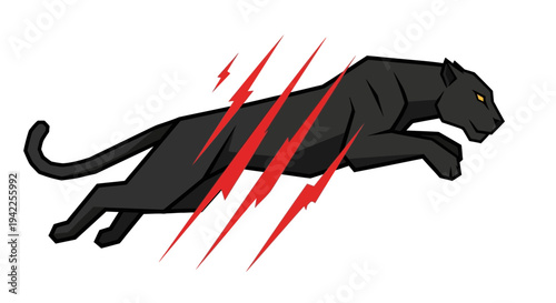 Black Panther Running Fast.