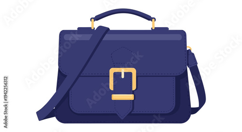 Blue Leather Handbag.