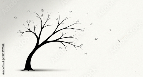 Minimalist Tree Illustration with Sparse Branches.