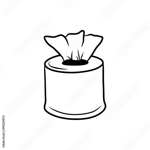 Box of Tissues or Wet Wipes Hand Drawn Illustration