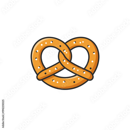 Classic Salted Pretzel Vector Icon Illustration
