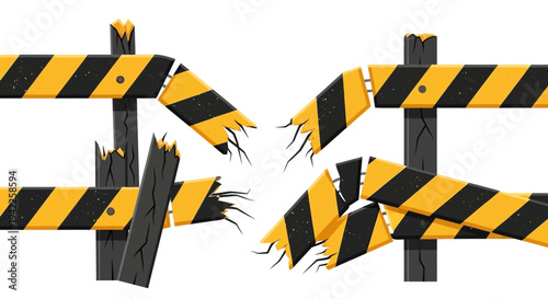 Broken Yellow Black Barriers.