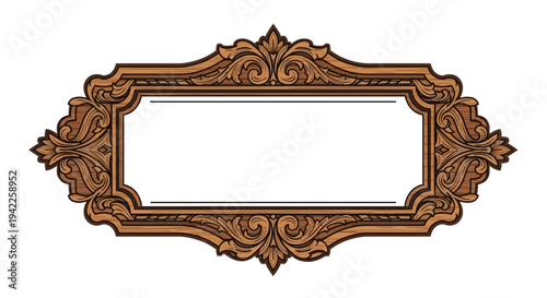 Brown Wooden Picture Frame.