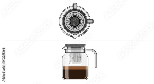 Coffee Maker Brewing Coffee.