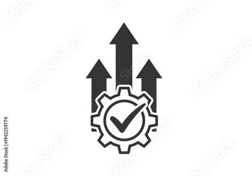 Efficient process and business growth icon, solid pictogram for optimized workflow and successful production