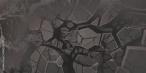 Cracked Stone Texture Abstract Background with Geometric Patterns.