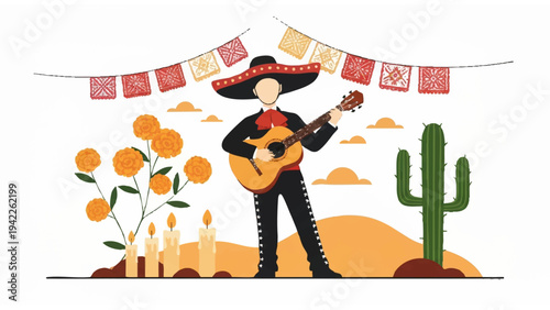 Mexican cultural festive scene
