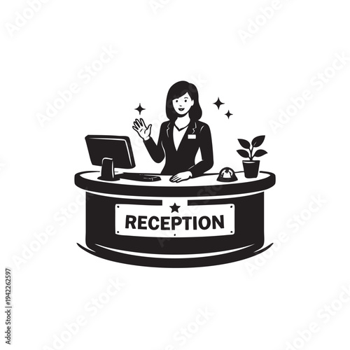 girl in a reception, receptionist girl