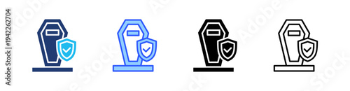 Funeral Cover Multi Style Icon Set Vector 
