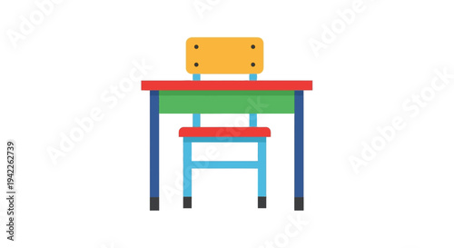 Colorful School Desk Chair.