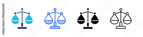 Balance Multi Style Icon Set Vector 