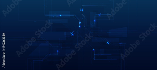 Technology blue circuit lines innovation background With Futuristic digital cyber for tech event poster or corporate business