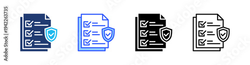Policy Multi Style Icon Set Vector 