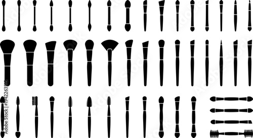 Drumsticks Icon Set. Solid, filled icon set of drumsticks types: wooden drumsticks, nylon tip sticks, brush sticks, mallets, rods, marching sticks, jazz