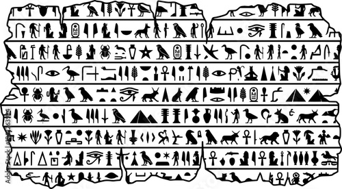 Rosetta Stone Fragment Simple Text Blocks Flat Vector Icon
