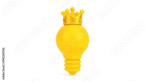 Yellow Light Bulb with Crown.