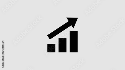 Business graphs and charts icons, Growing graph set. Business chart with arrow. Growths chart collection. Profit growing symbol. Progress bar, silhouette icon for growth, business, finance, analytics
