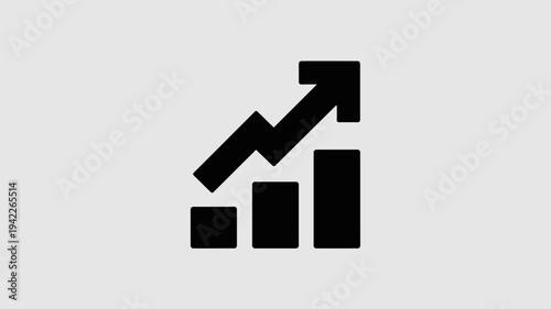Business graphs and charts icons, Growing graph set. Business chart with arrow. Growths chart collection. Profit growing symbol. Progress bar, silhouette icon for growth, business, finance, analytics

